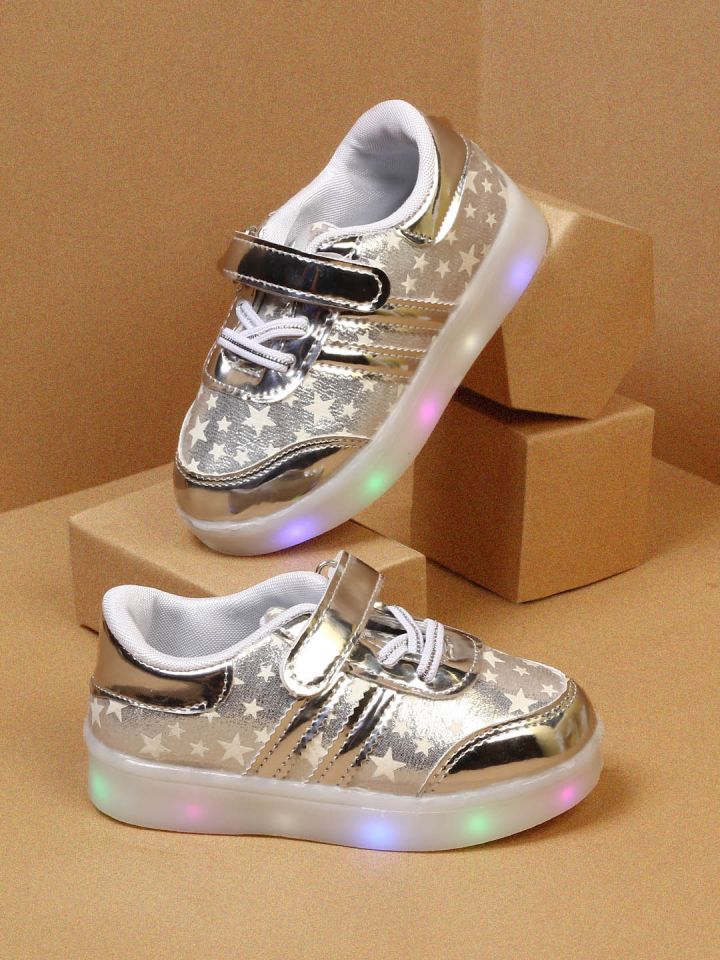 Buy Walktrendy Kids Silver Toned Printed Sneakers Casual Shoes