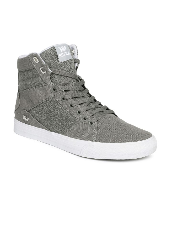 Buy Supra Men Grey ALUMINUM High Top Sneakers Casual