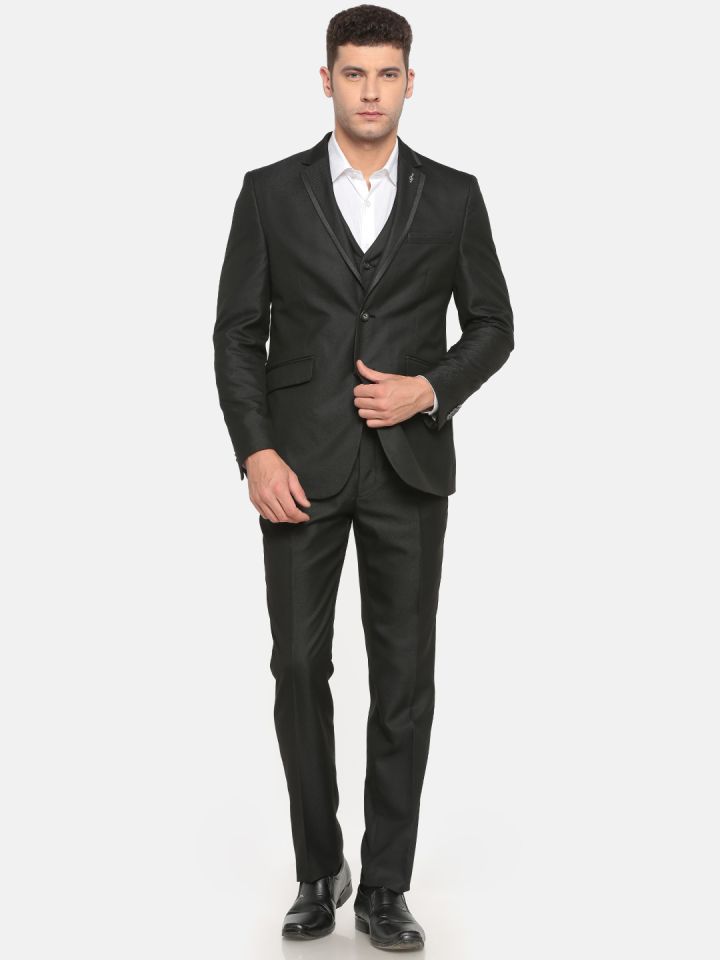 Buy Van Heusen Men Grey Self Design Ultra Slim Fit Formal Suit