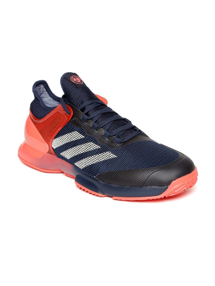 Buy ADIDAS Men Navy Blue & Orange ADIZERO UBERSONIC CLAY Tennis Shoes Sports Shoes for Men 3096607 | Myntra