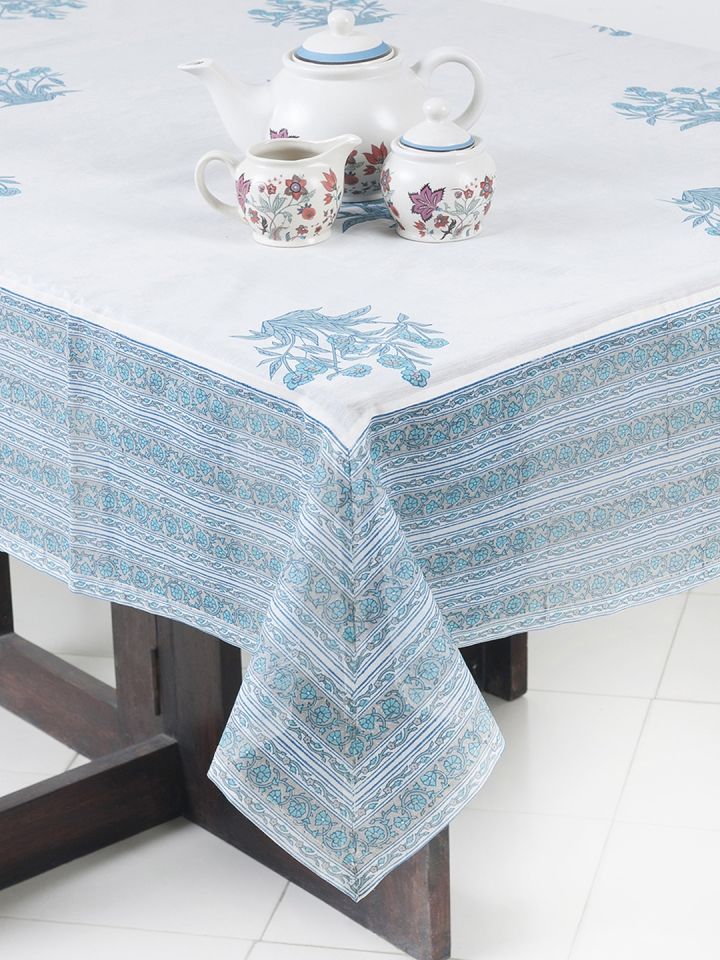 Buy Fabindia Off White Printed Rectangular Silk Table Covers