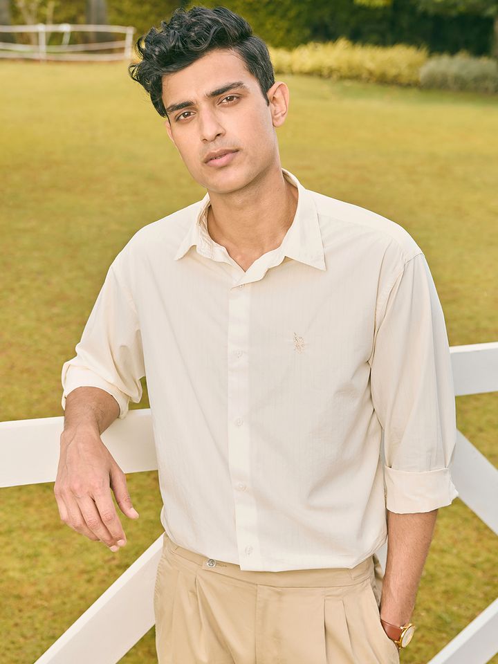 Buy Polo X Pacho Men Tailored Fit Vertical Striped Pure