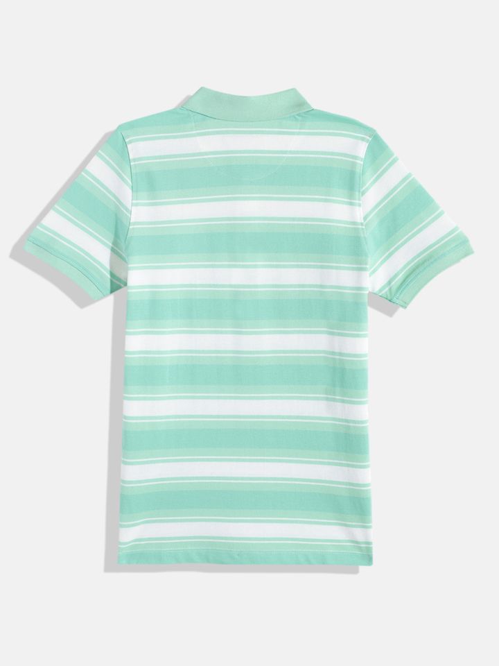Buy Allen Solly Junior Boys Striped Polo Collar Pure Cotton T