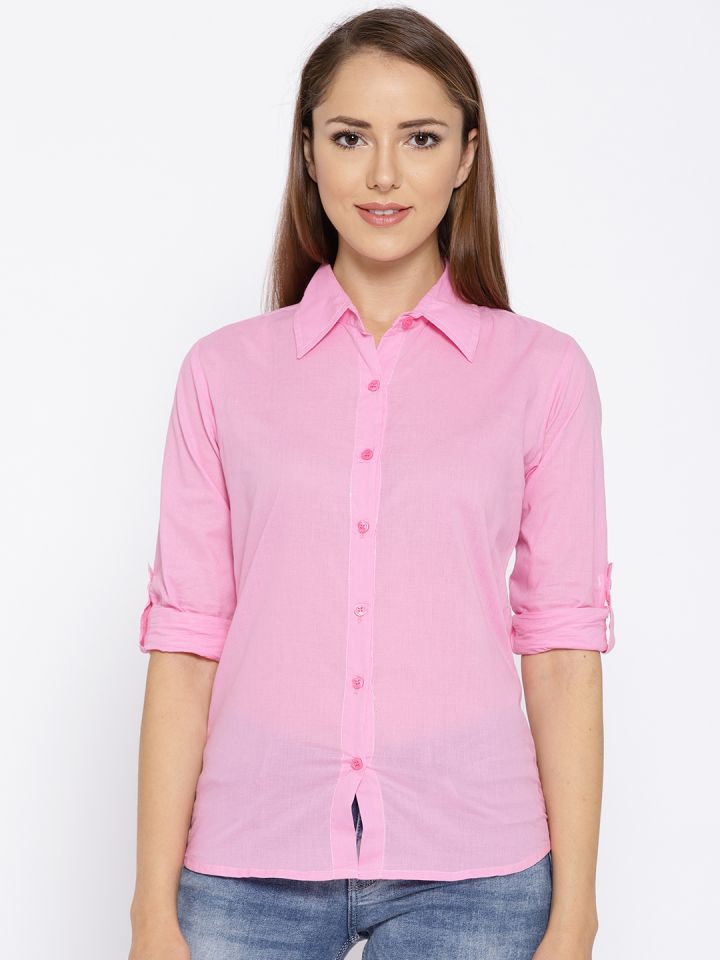 Pink formal shirt for ladies shop