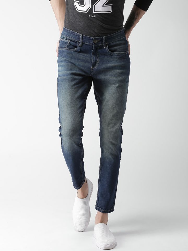 Buy HIGHLANDER Men Blue Tapered Fit Mid 