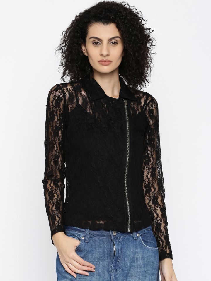 Womens black on sale lace jacket