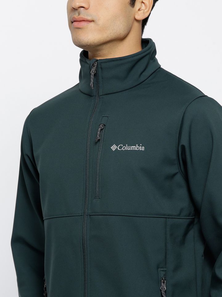 Columbia Dark Green Ascender Softshell Water Wind Resistant Outdoor Sporty Jacket