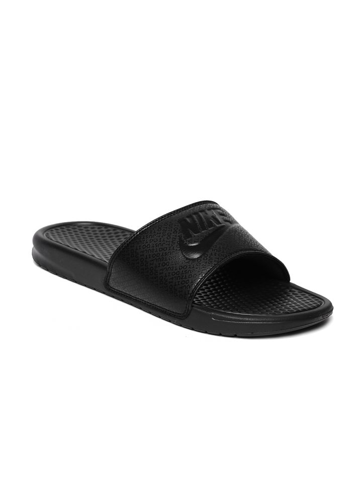 Buy Nike Men Black Benassi JDI Printed Sliders Flip Flops for