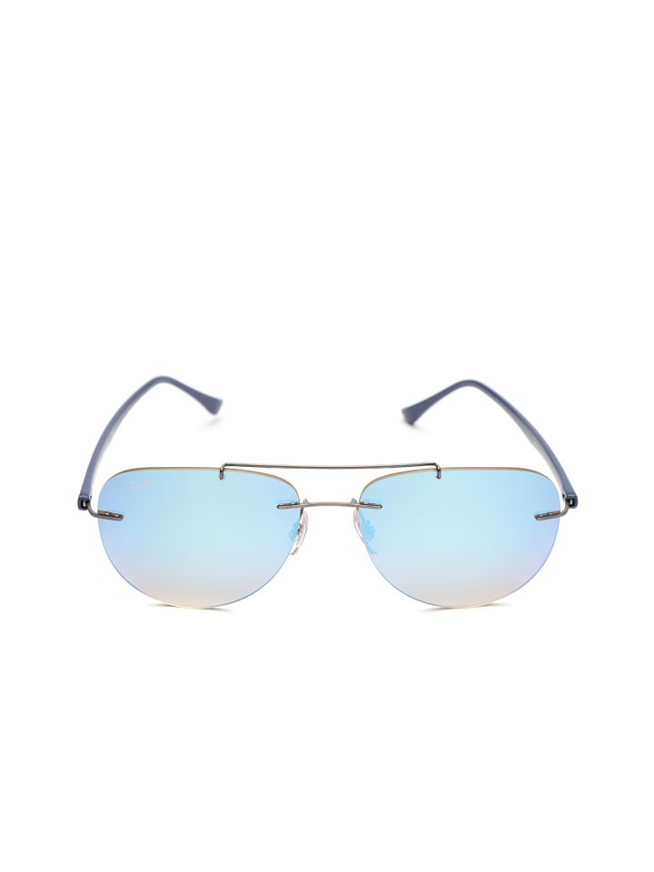 Rimless mirrored aviator sunglasses shop