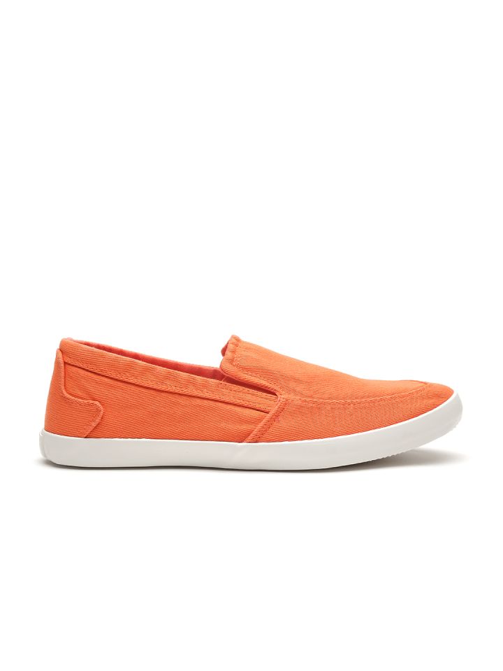Mens orange slip on shoes best sale