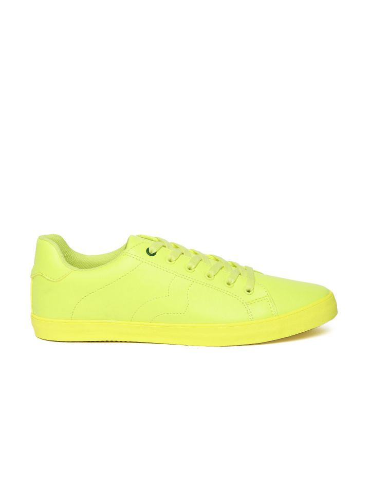 United Colors of Benetton Men Lime Green Sneakers