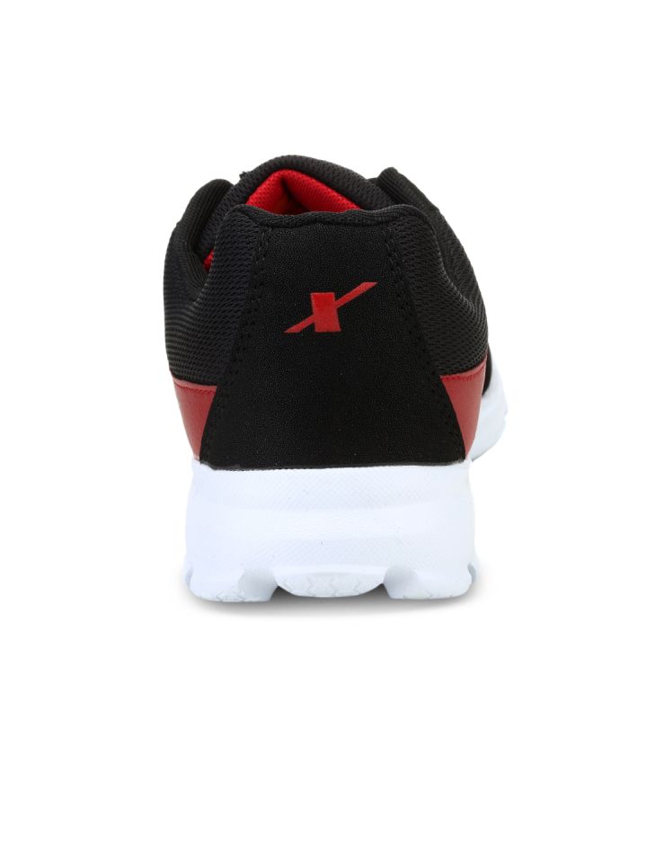 Sparx men's black top and red running shoes