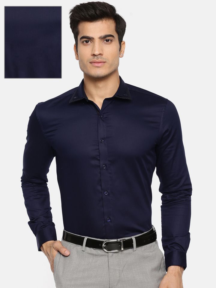 Buy Independence Club Men Navy Slim Fit Solid Formal Shirt Shirts For Men 4144953 Myntra Next day delivery and free returns available. independence club men navy slim fit solid formal shirt
