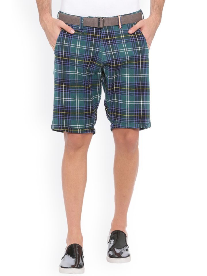 Mens checked 2025 chino shorts
