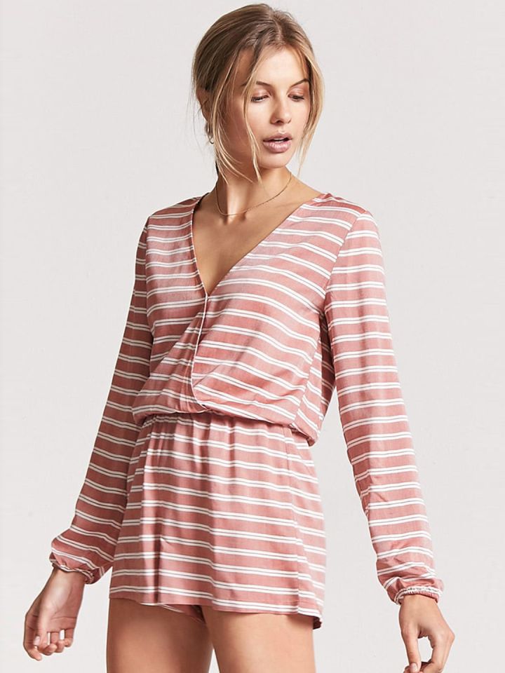 red and white striped playsuit