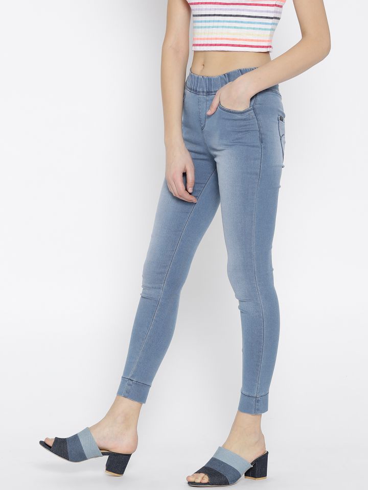 Buy Xpose Blue Washed High Rise Jeggings - Jeggings for Women 4318172