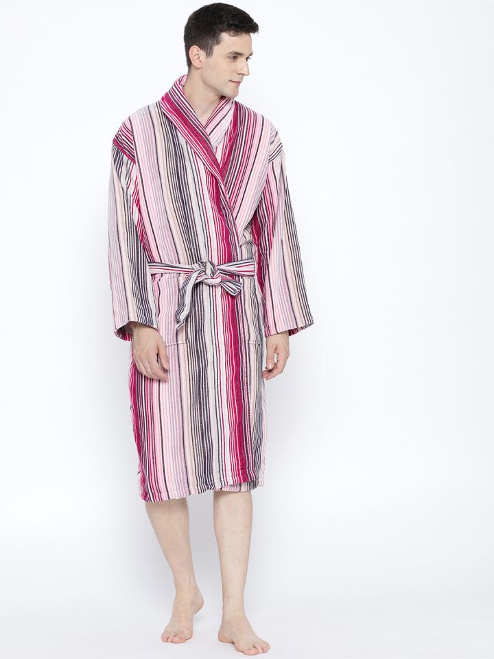 Buy CHRISTY Unisex Purple Pink Striped Bath Robe 1030477 Bath