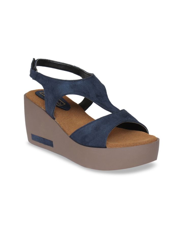 Blue suede sandals flat clearance