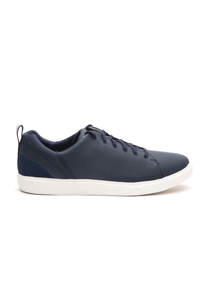 Buy Clarks Men Navy Blue Textured Sneakers Casual Shoes for Men