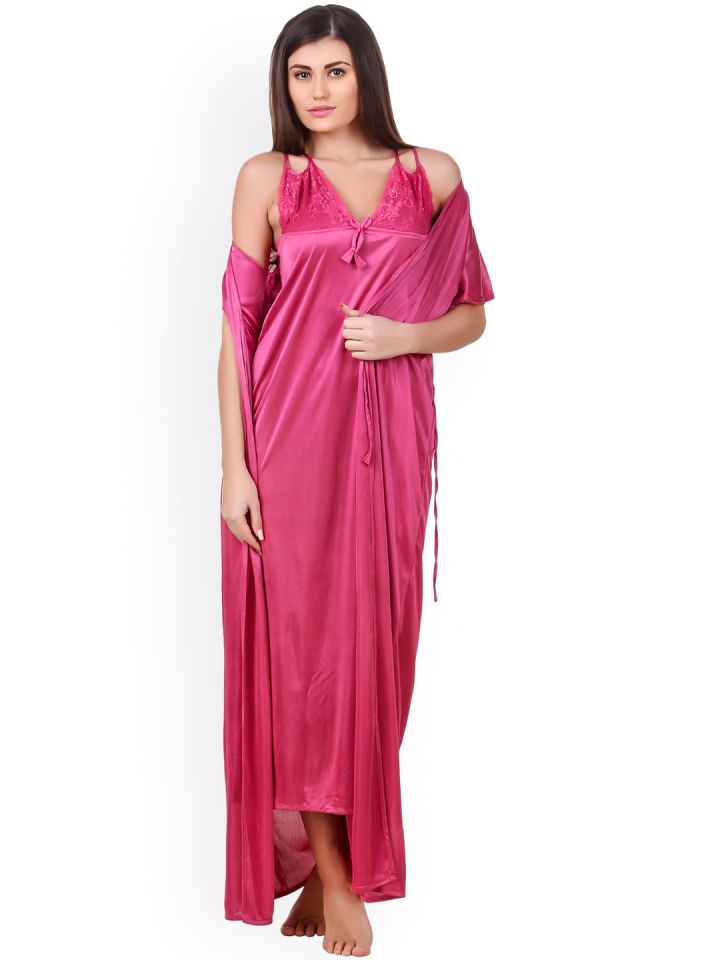Buy Fasense Women Pink Nightdress ED009A3 Nightdress for Women