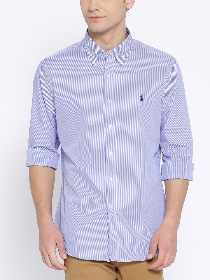 polo ralph lauren slim fit striped poplin shirt