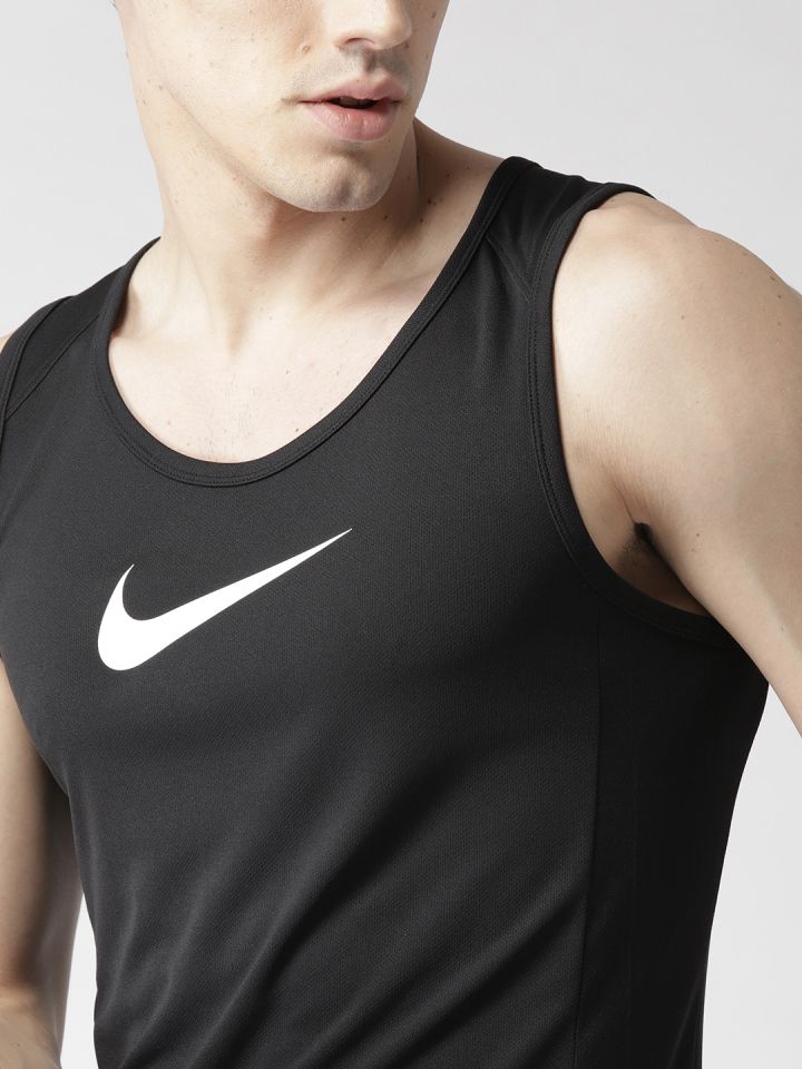 Nike Men Black AS DRY SL Crossover Solid Basketball T shirt
