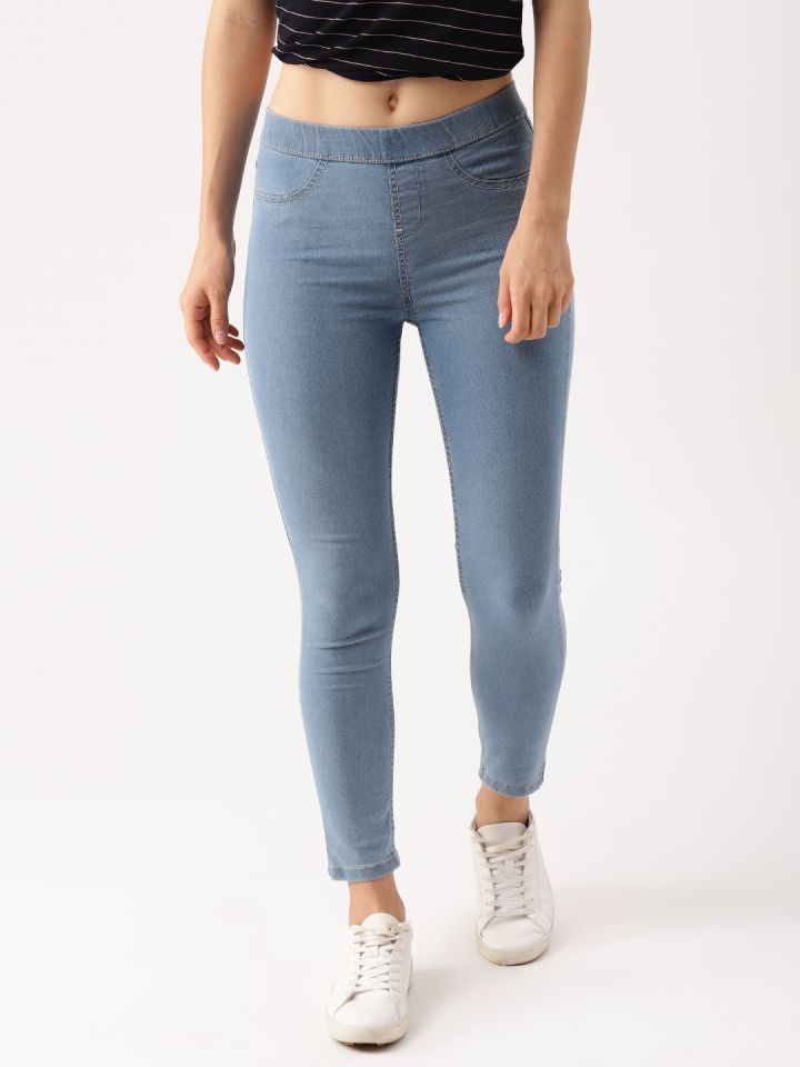 white jeggings myntra