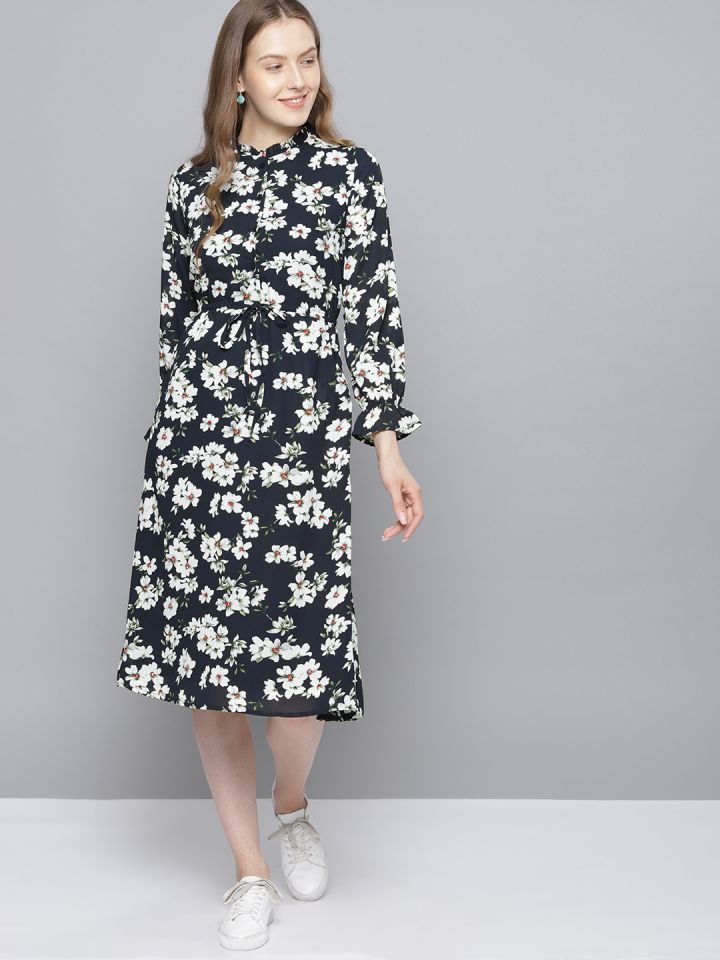 myntra fit and flare dress