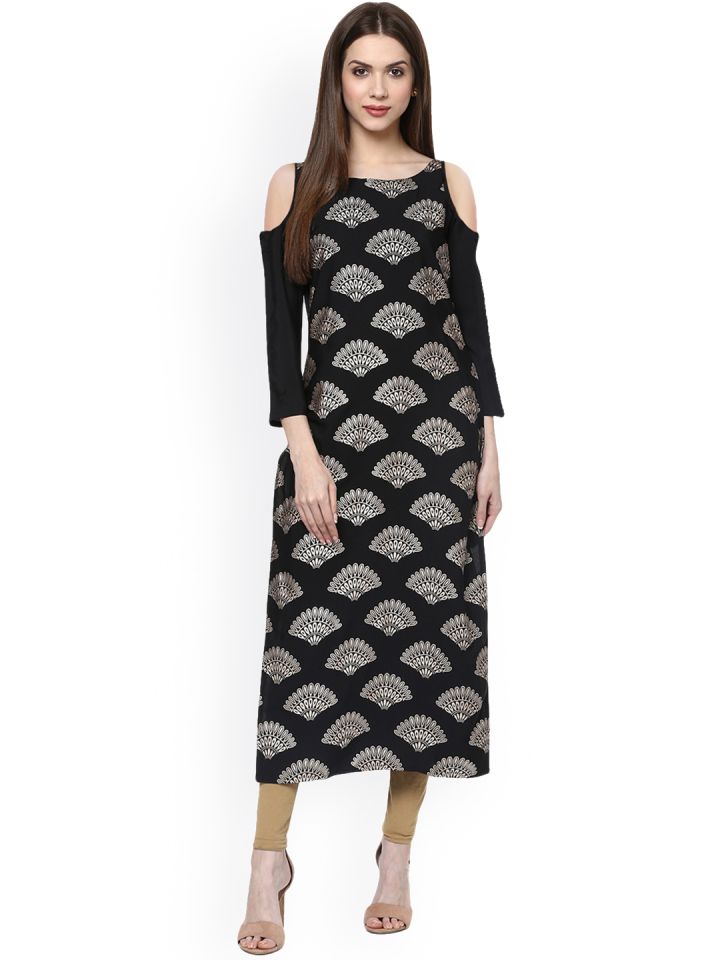 Boat neck shop cold shoulder kurti