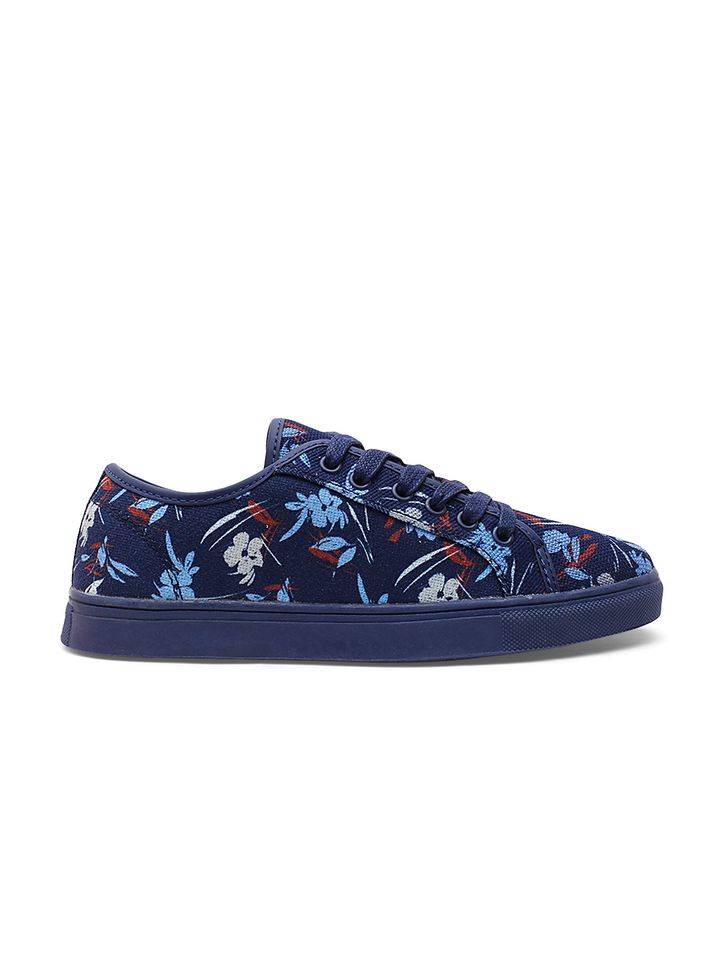 navy blue floral shoes