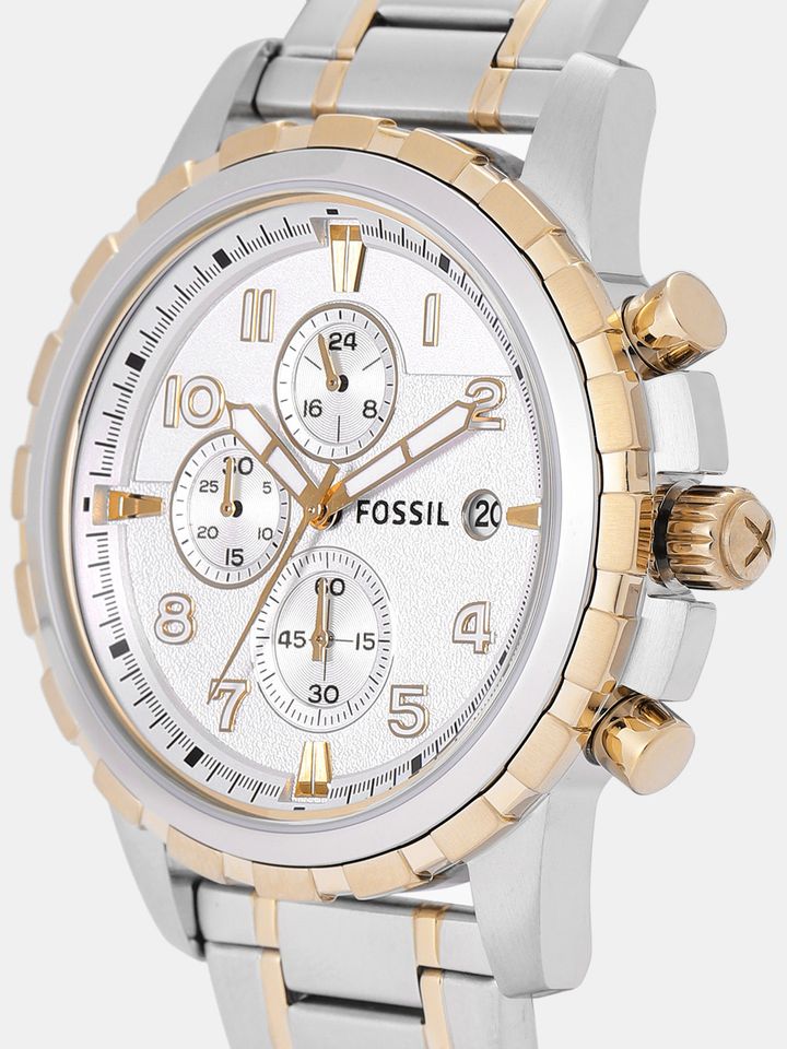 Fossil Men Silver Toned Analogue Watch 