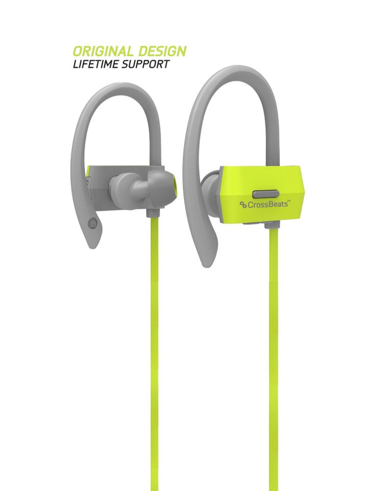 CrossBeats Unisex Green Grey Raga Wireless Bluetooth Earphones with Mic RU8 G