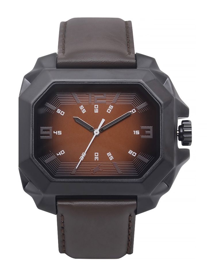 Fastrack Unisex Brown Black Analogue Watch NK3138NL01