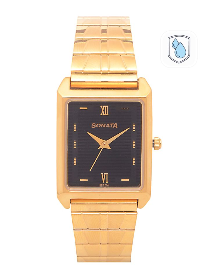 Sonata Men Black Analogue Watch NK7007YM14