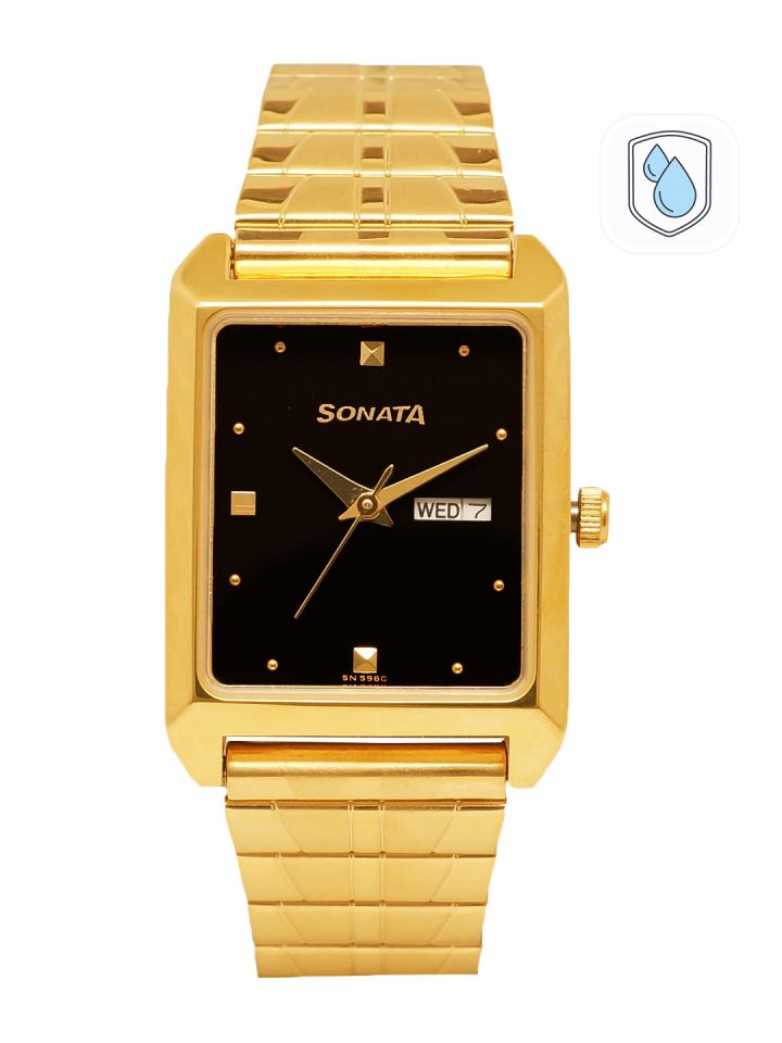 Buy Sonata Men Black Analogue Watch NK7007YM04 Watches for Men
