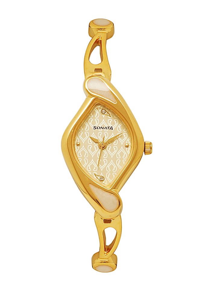 Buy Sonata Women Gold Toned Analogue Watch NK8073YM01 Watches