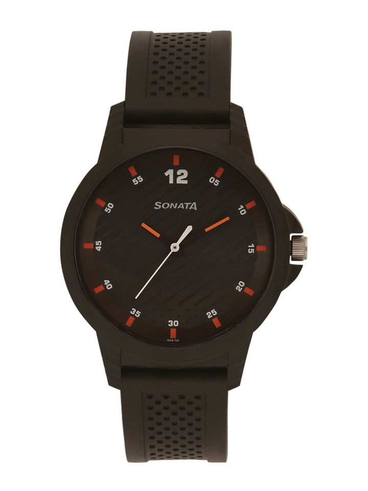 Buy Sonata Men Black Grey Analogue Watch 7119PP06 Watches for