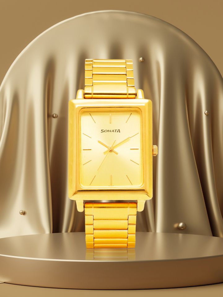 Buy Sonata Men Gold Toned Analogue Watch NK7078YM02 Watches for