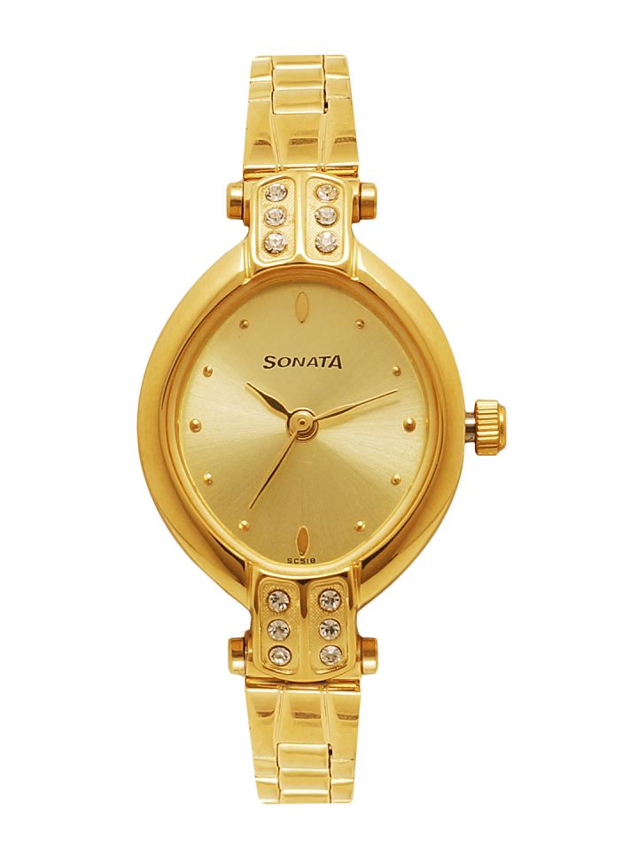 Buy Sonata Women Gold Toned Analogue Watch NK8064YM01 Watches