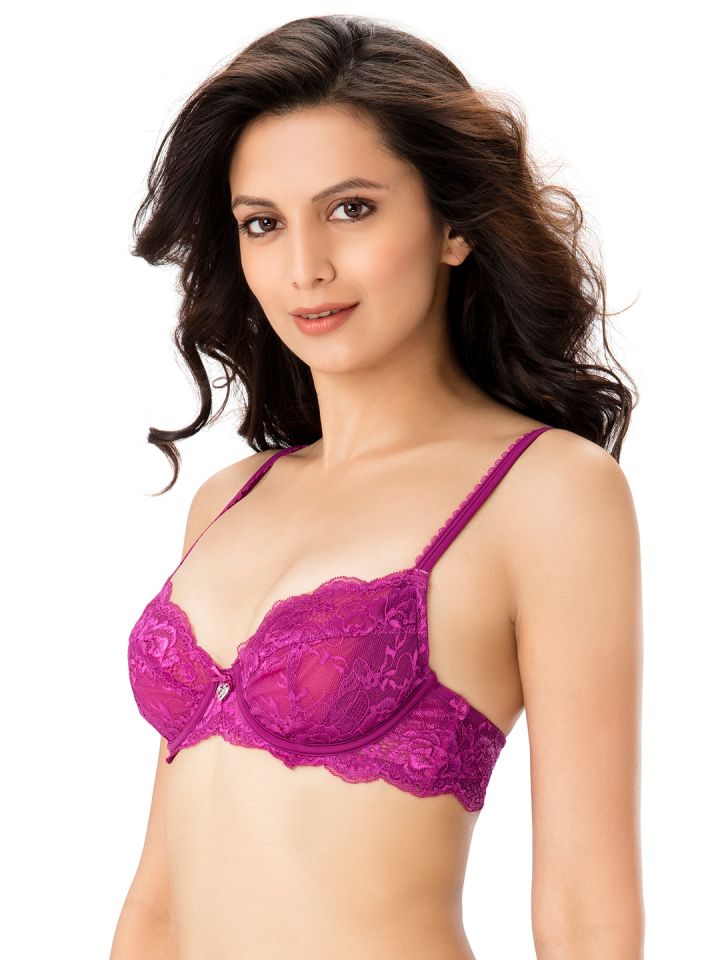 Buy PrettySecrets Purple Lace Underwired Non Padded Everyday Bra B011SS18 -  Bra for Women 4452278