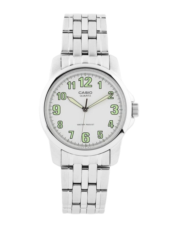 Casio enticer analog sales white dial men's watch