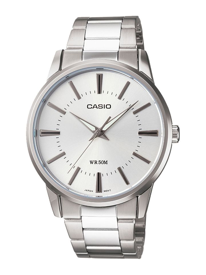 Buy Casio Enticer Men Silver Analogue Watch A494 MTP 1303D 7AVDF