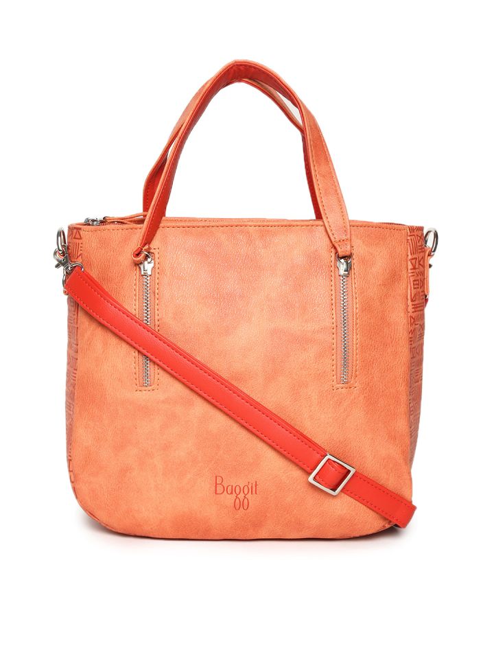 Buy Baggit Orange Solid Handheld Bag Handbags for Women 4608542