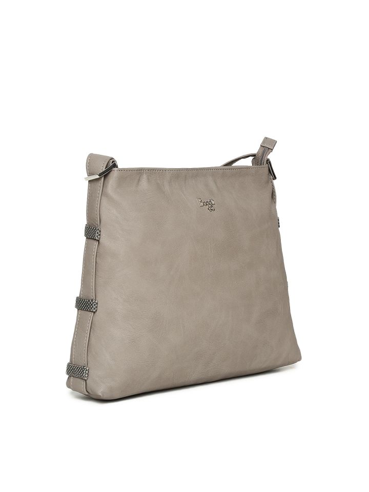 Baggit Grey Solid Sling Bag - Handbags