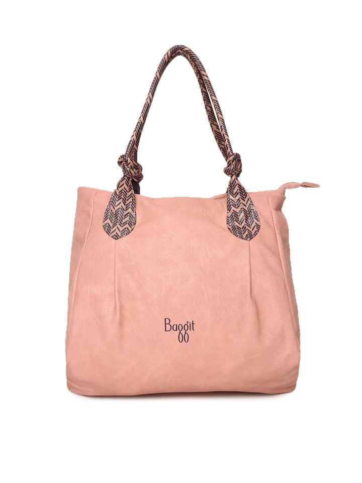 Baggit pink solid shoulder bag sales