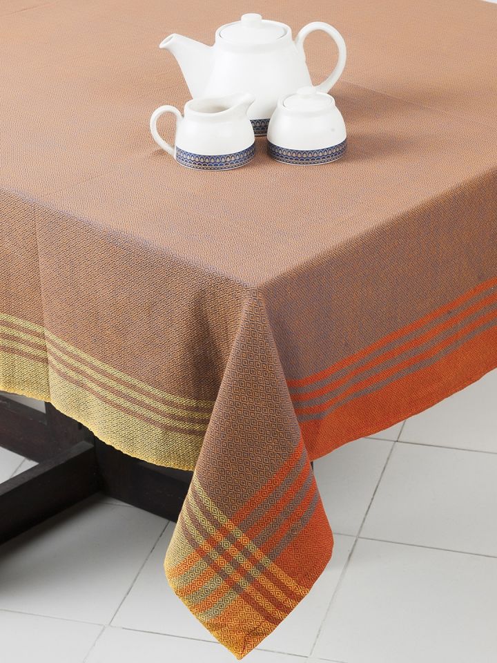 Buy Fabindia Brown Self Design Rectangular Table Covers Table