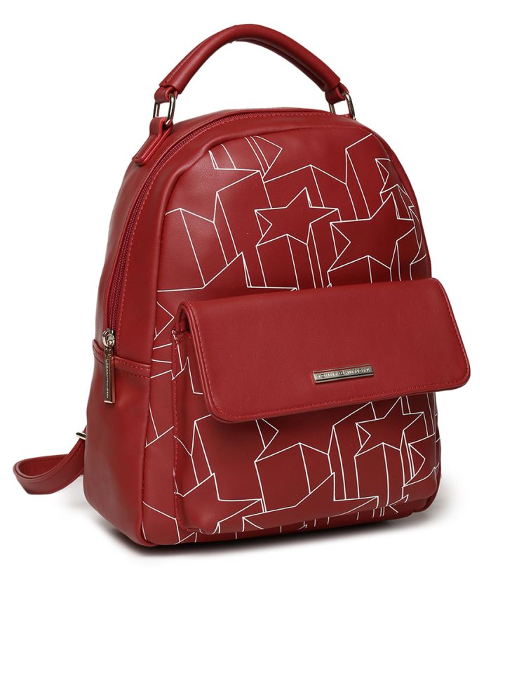 Buy Tommy Hilfiger Women Maroon Graphic Backpack Backpacks for