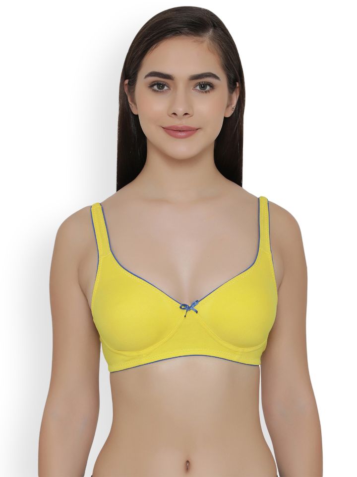 Buy CLOVIA Yellow Womens Non Padded Non Wired Front Open Bra