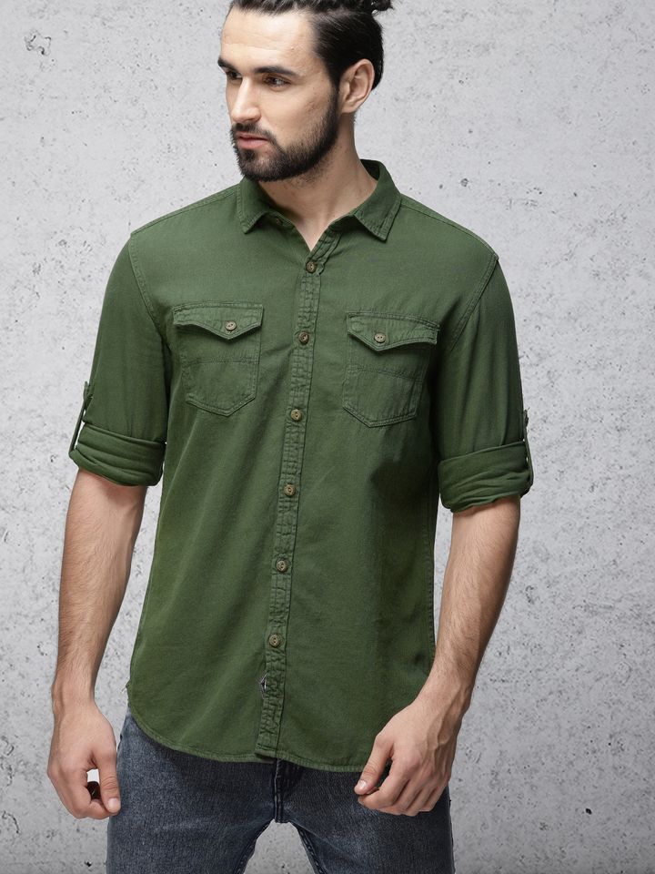 Ecko unltd olive green shirt clearance