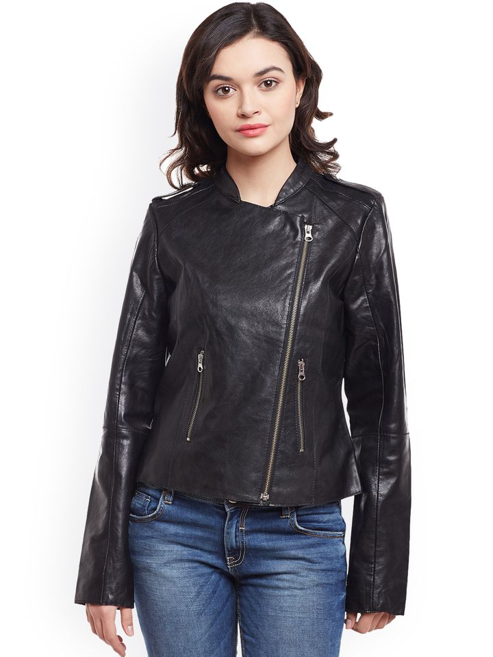 bare denim leather jacket